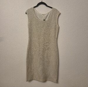 St.John Elegant Cream Sleeveless Dress